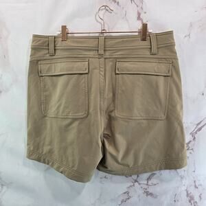 Gnara Shorts Womens 14 Beige High Rise Nylon Ripstop Hiking Pee Zipper Go Fly